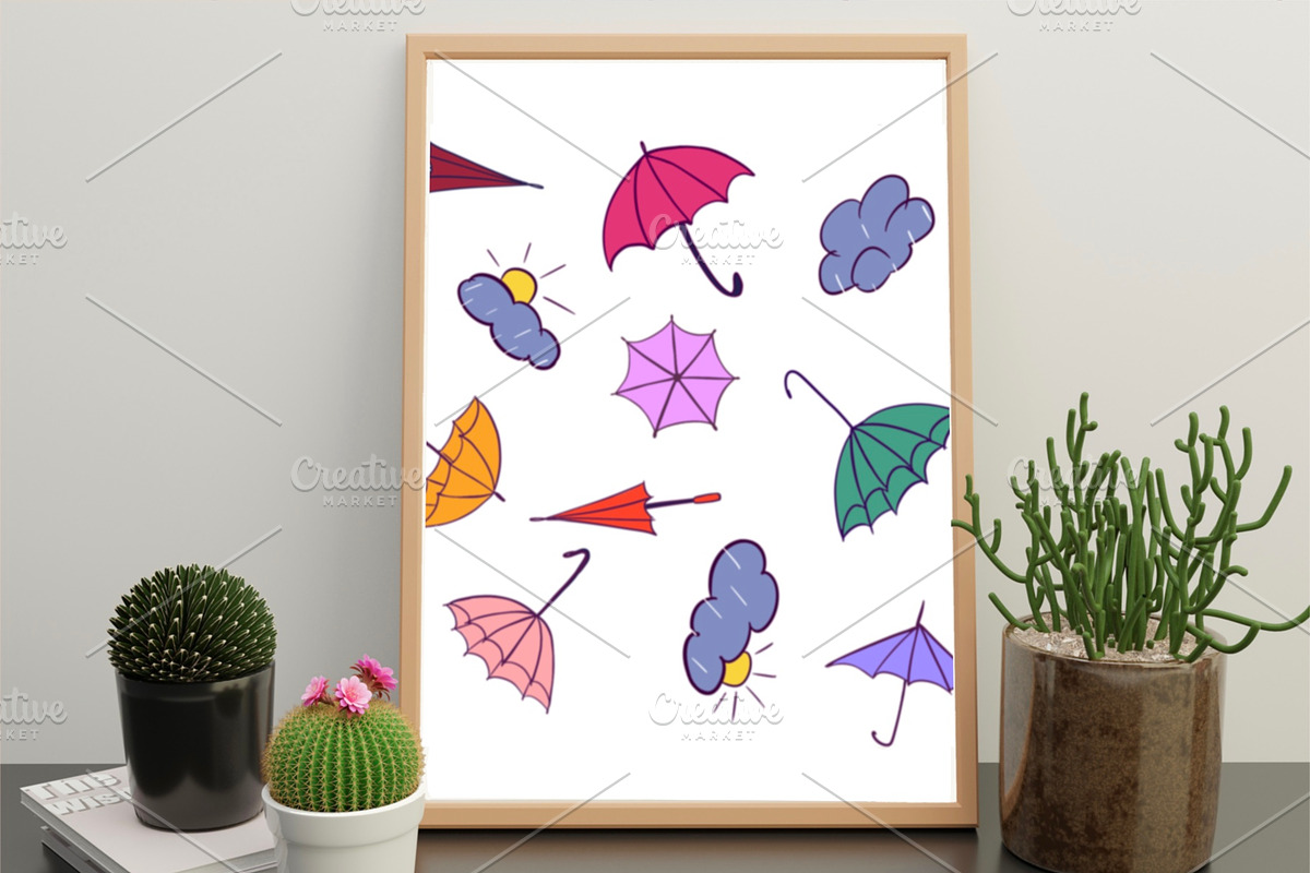 Seamless pattern Happy Umbrellas JPG, an Illustration by NatArt (Photo 4 of 4)