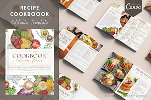 Recipe Cookbook Ebook Template Canva