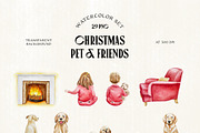 Watercolor - Christmas Pet & Friends, a Decorative Illustration by bylin_illustration (Thumbnail 2 of 8)
