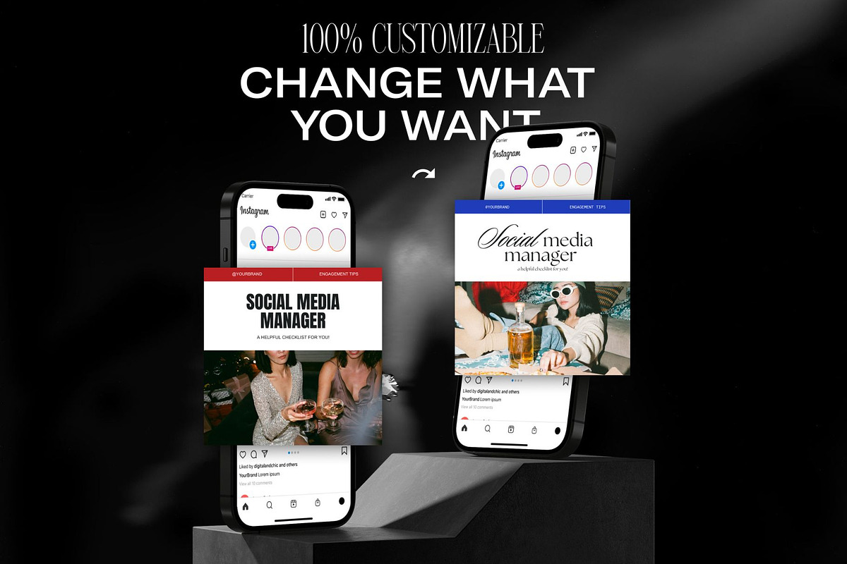 Instagram Templates Post & Stories, a Social Media Template by Digital&Chic (Photo 5 of 6)