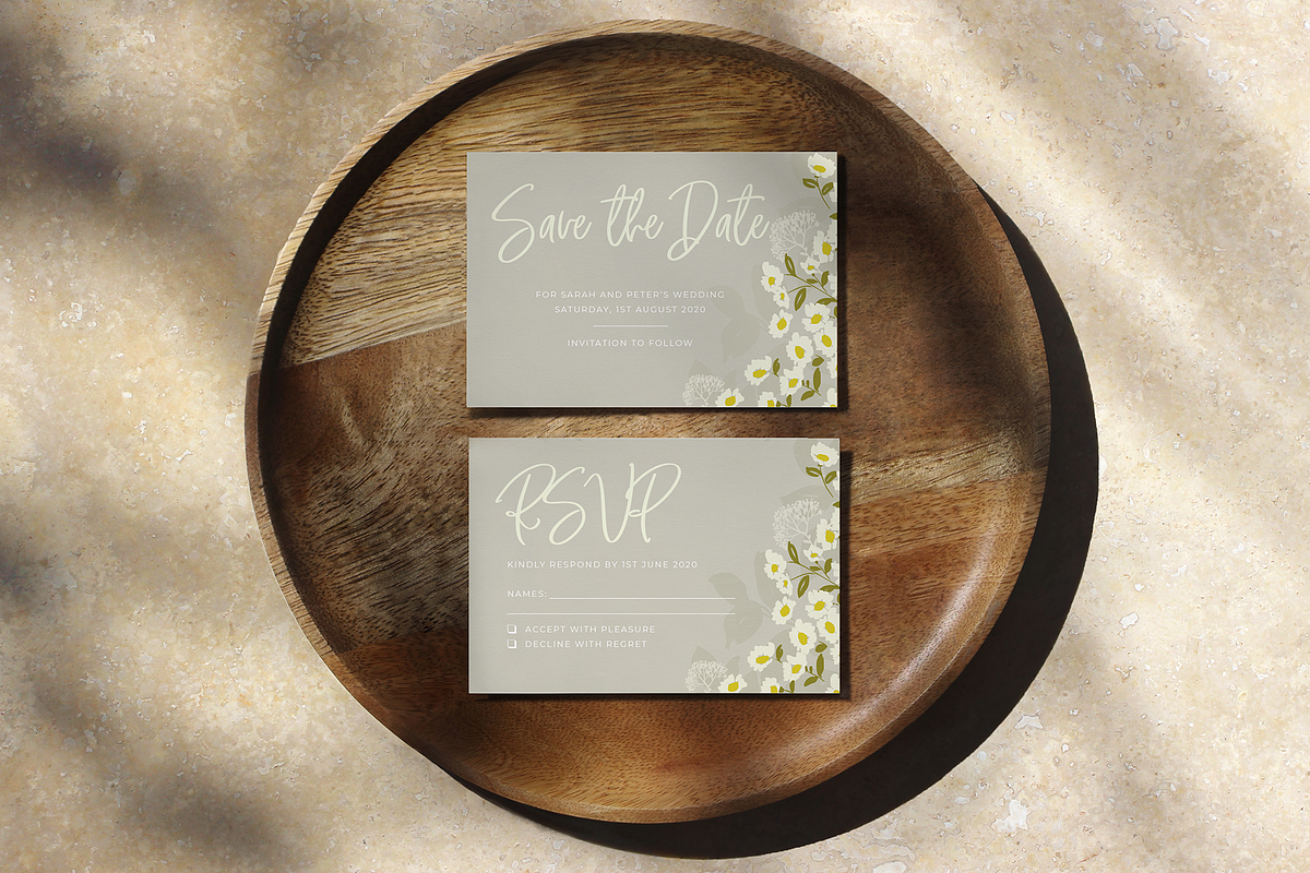 Grey Daisies Wedding Invite Suite, an Invitation Template by R Whitehurst Design (Photo 9 of 10)