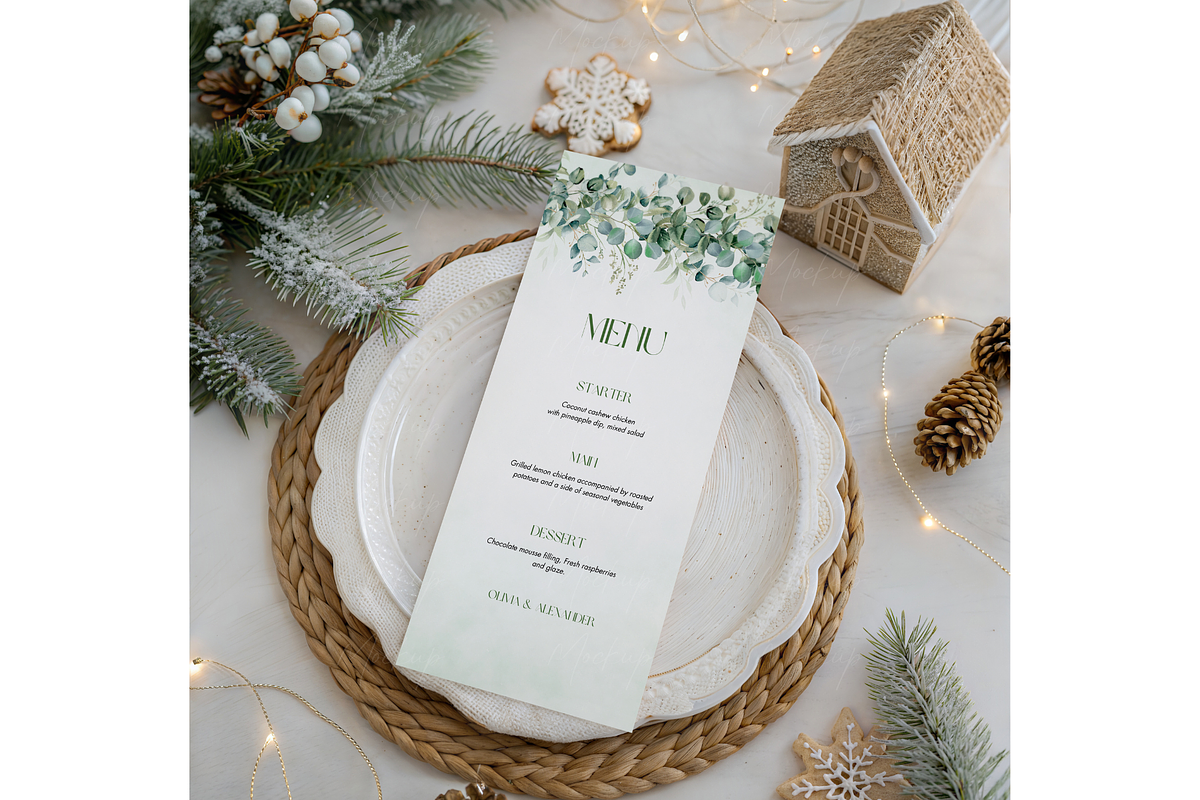 Christmas Menu Mockup Rustic, a Product Mockup by TatiMockup (Photo 3 of 3)