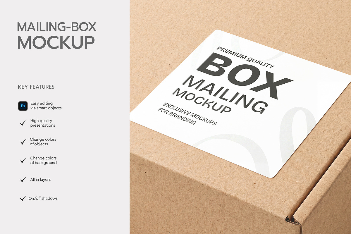 Mailing Box Packaging Mockup, an Advertising Mockup by graphypix (Photo 2 of 4)
