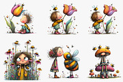 Quirky Bee and girl Clipart, an Illustration by CreationArt (Thumbnail 5 of 5)