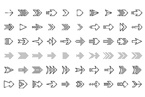 Arrow icons set, directional symbols, a Technology Illustration by Vector Tradition