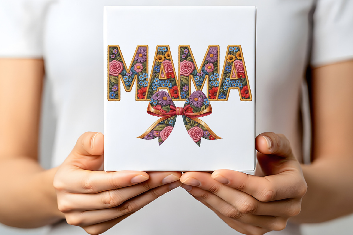 Floral Mama Bow PNG, an Illustration by CraftArtStudio (Photo 2 of 4)