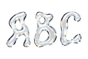 Transparent Glassy Alphabet, Numbers, an Illustration by Stellalunarts