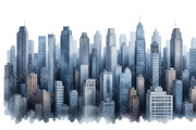 Watercolor Cityscape PNG Skyscraper, a Decorative Illustration by AlexZeL (Thumbnail 2 of 5)