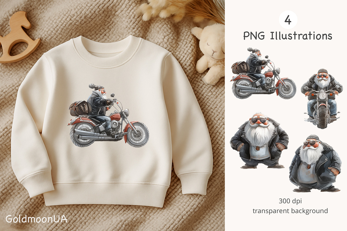 Biker vibes Patterns & Clipart, a Person Illustration by GoldmoonUA (Photo 3 of 5)
