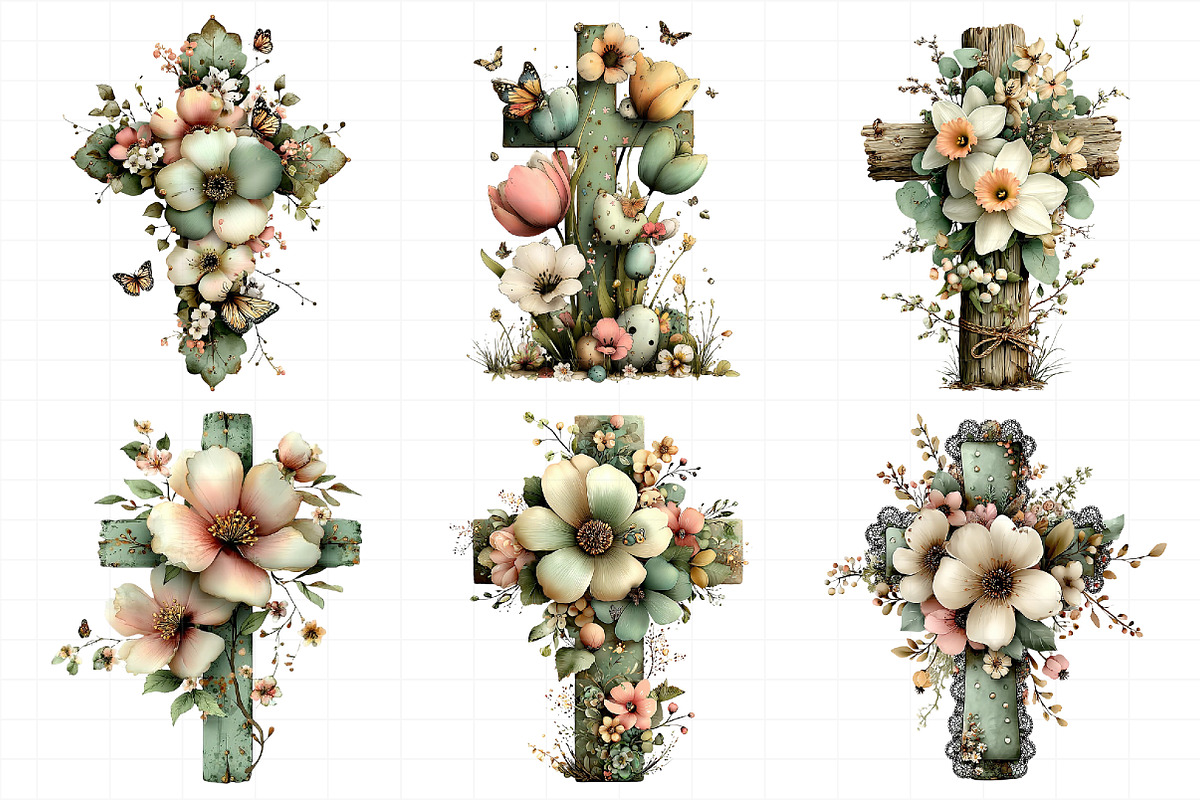 Easter Floral Cross Clipart, an Illustration by Daily.Designs (Photo 8 of 8)