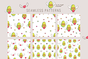 Cute avocados, a Food Illustration by Tkoko vectors & patterns (Thumbnail 4 of 6)