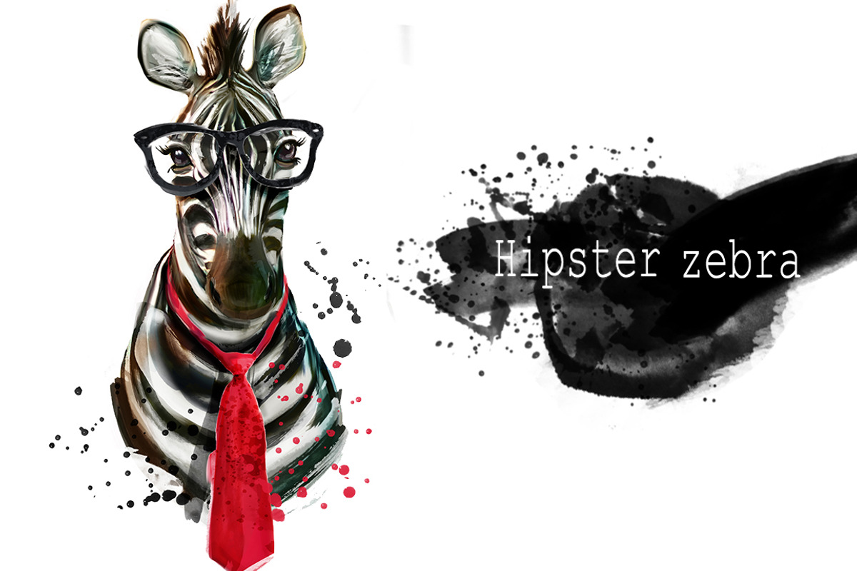 Set zebra portraits .4 styles, an Animal Illustration by art_mouse (Photo 4 of 8)