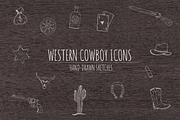 Hand-Drawn Western Cowboy Icons, an Illustration by Chuck Pearson (Thumbnail 2 of 3)