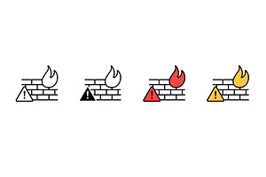 Four symbols representing fire, an Object Illustration by skripnikbb