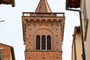 Campanile di Empoli rising above surrounding buildings in Tuscany, Italy, a Photo by Antonio Gravante Market