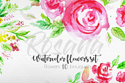Set of watercolor flowers, a Decorative Illustration by ARSCOR (Thumbnail 1 of 11)