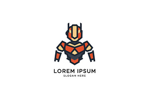 Futuristic robot character in bold c, an Illustration by designvectx