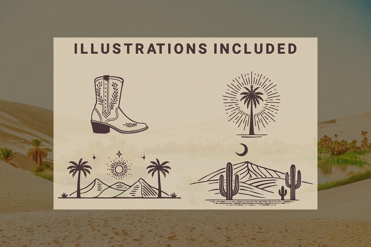 Oasis Font + Illustrations, a Sans Serif Font by CactusGroveBranding (Photo 3 of 4)
