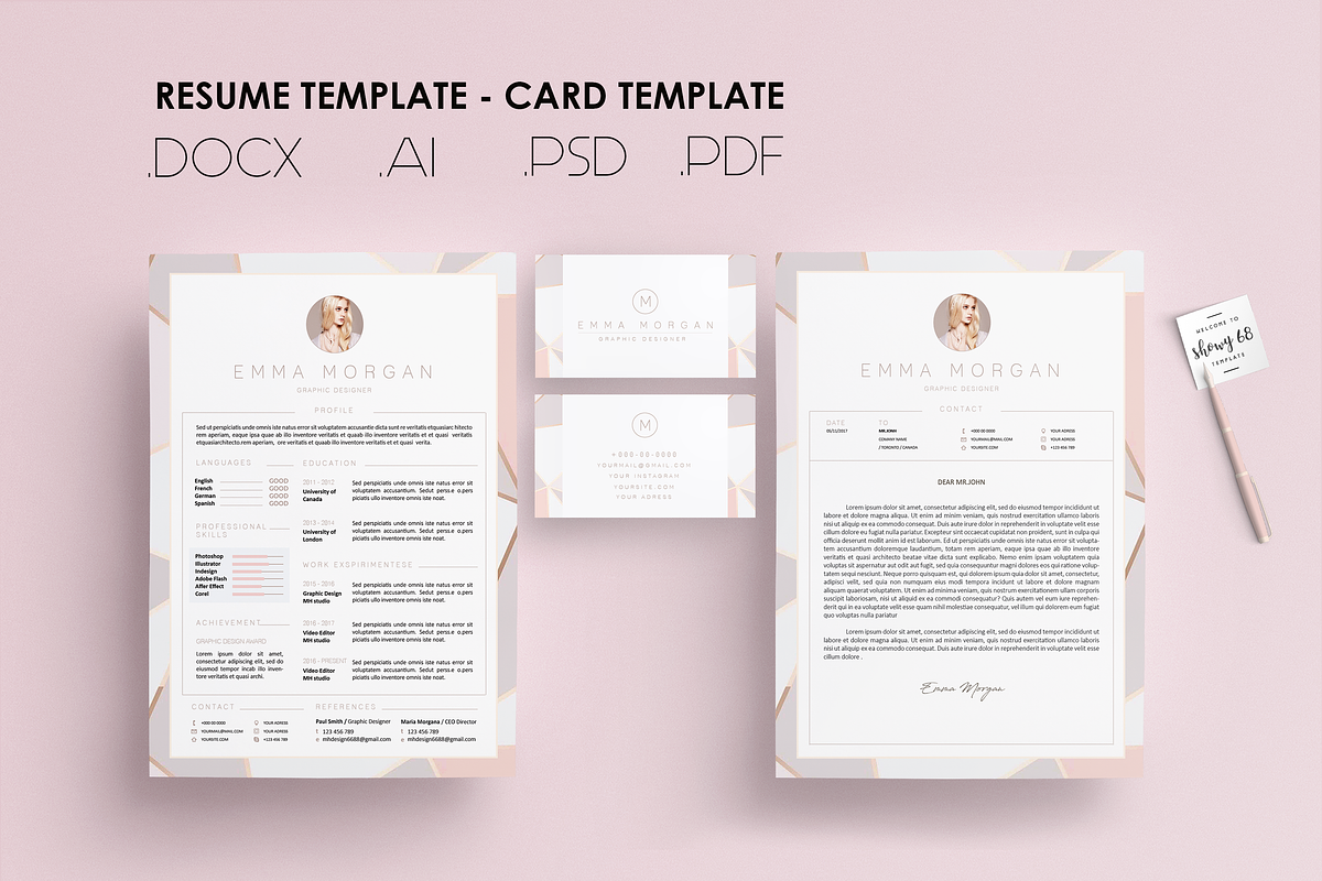 Pack Resume and Card Template / M, a Resume Template by Showy68 Template (Photo 8 of 8)
