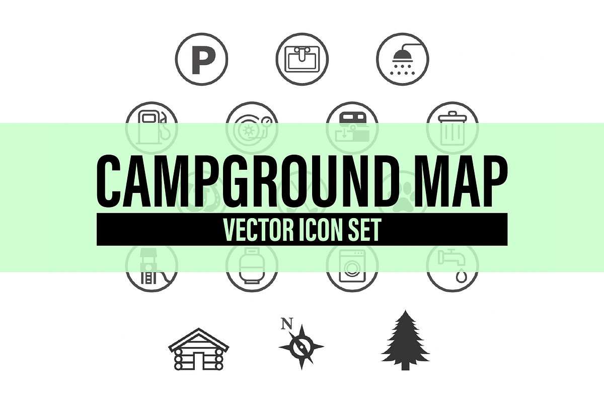 Campground Map Vector Icon Set, an Icon by The Roving Designer (Photo 1 of 4)