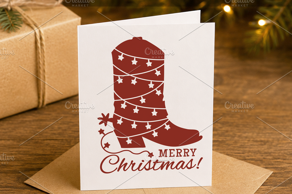 Christmas Cowboy Boot SVG Printable, an Object Graphic by TanchaArt (Photo 7 of 7)