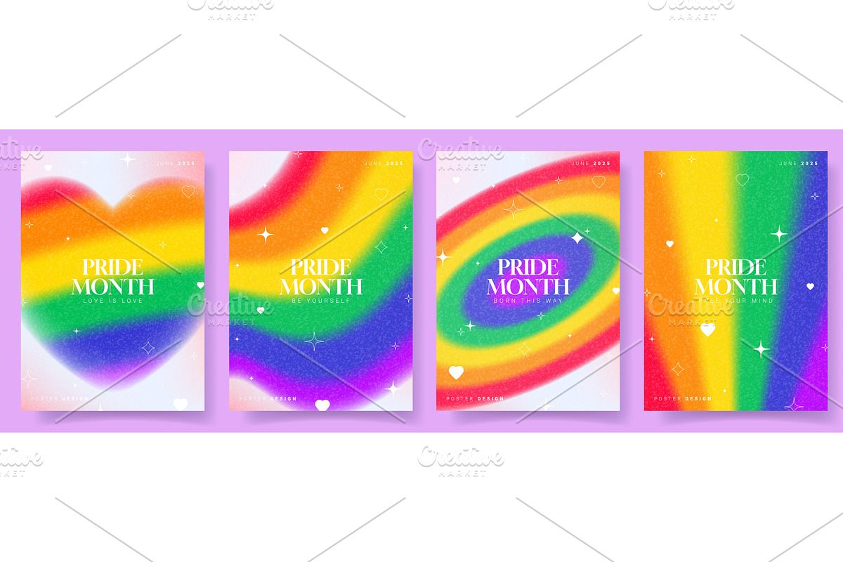 Set of Pride Month posters, a Seasonal Illustration by Andrey Yaroslavtsev