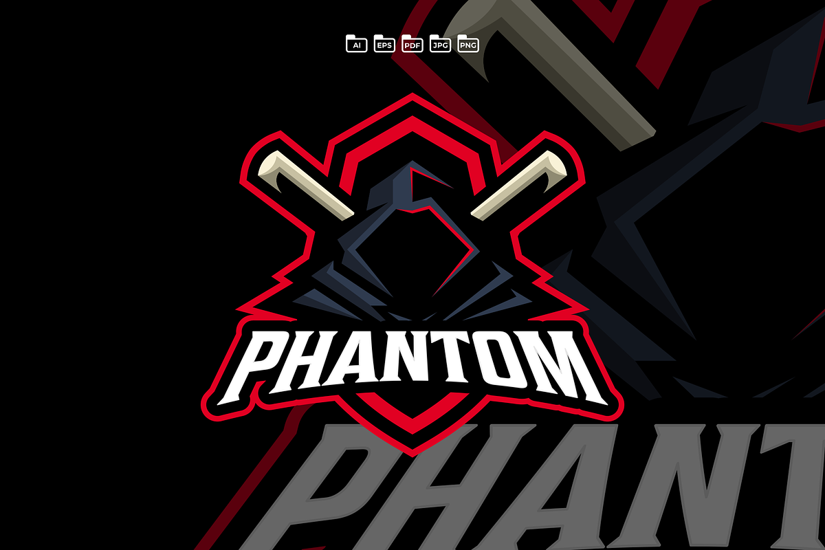 Phantom Baseball Sport Mascot Logo, a Branding & Logo Template by EndR_ID