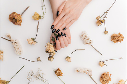 Woman hands with black color, a Beauty & Fashion Photo by P&G
