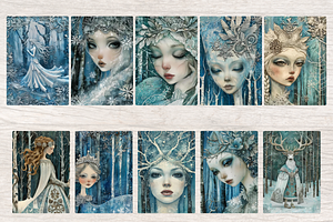 ICY QUEEN WINTER JUNK JOURNAL PAGES