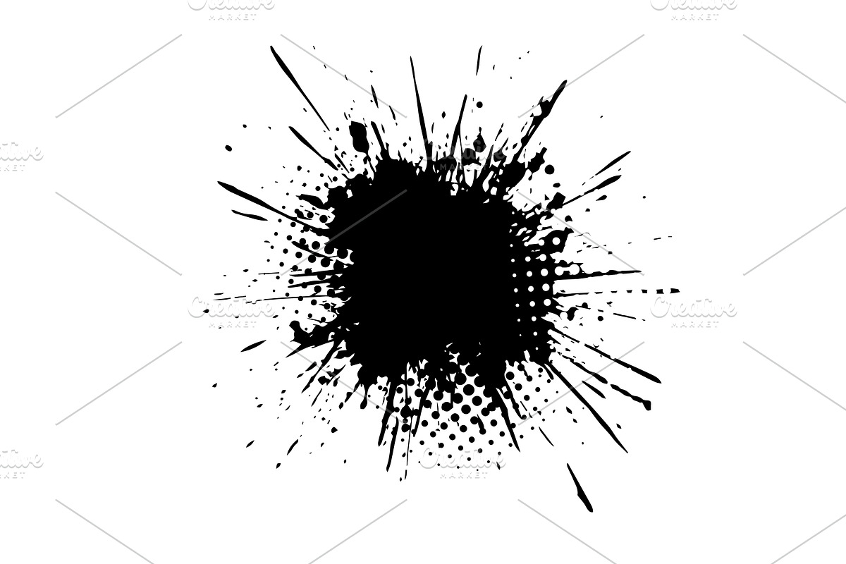 Splatter Paint Texture . Black Spray, an Object Illustration by Nenahliadava Design