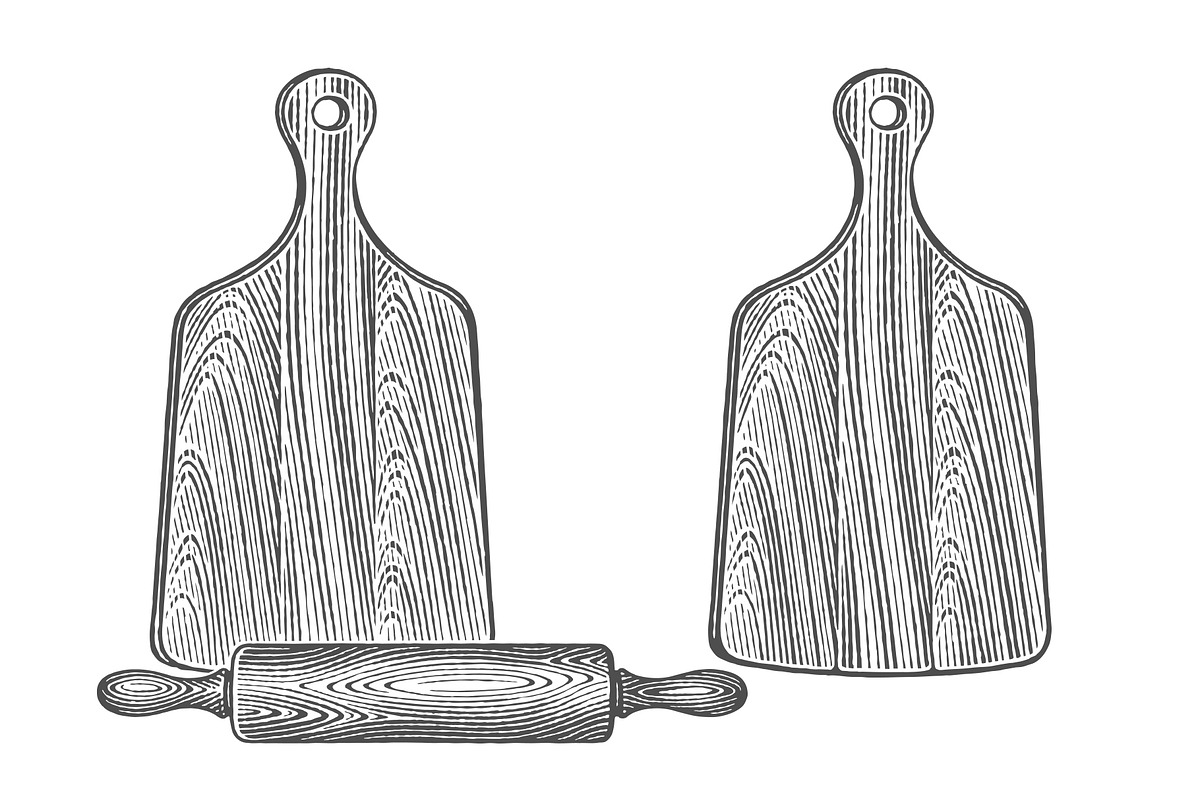 Rolling pin and cutting board, a Graphic by Irina Trusova (Photo 1 of 4)