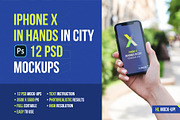 iPhone X in Hands City PSD Mockups, a Product Mockup by Hi, Mock-Up! (Thumbnail 1 of 17)