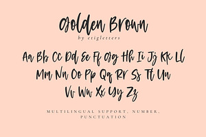 Golden Brown Handwritten Script