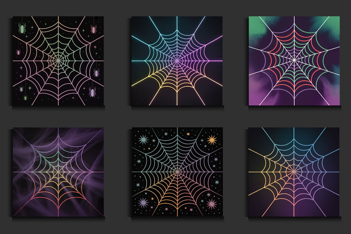 Halloween Colorful Spider Web Backgr, a Background Graphic by protabsorkar11 (Photo 4 of 4)