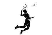 60 Badminton Player Smash Silhouette, a Person Illustration by Amazin_art (Thumbnail 21 of 42)