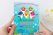 Personalized Baby Shark Invite, an Invitation Template by GlamPartyInvites (Thumbnail 2 of 10)