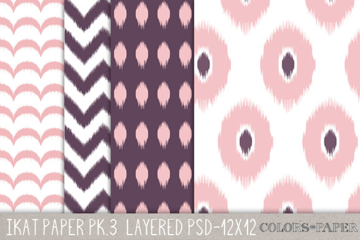 Four Ikat Layered Photoshop Files