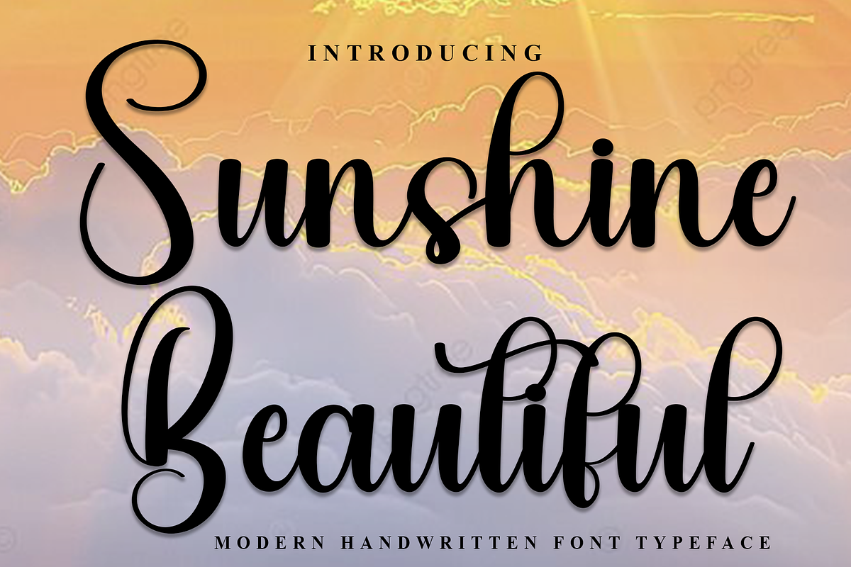 Sunshine Beautiful, a Handwritten Font by InermediaSTUDIO (Photo 1 of 8)