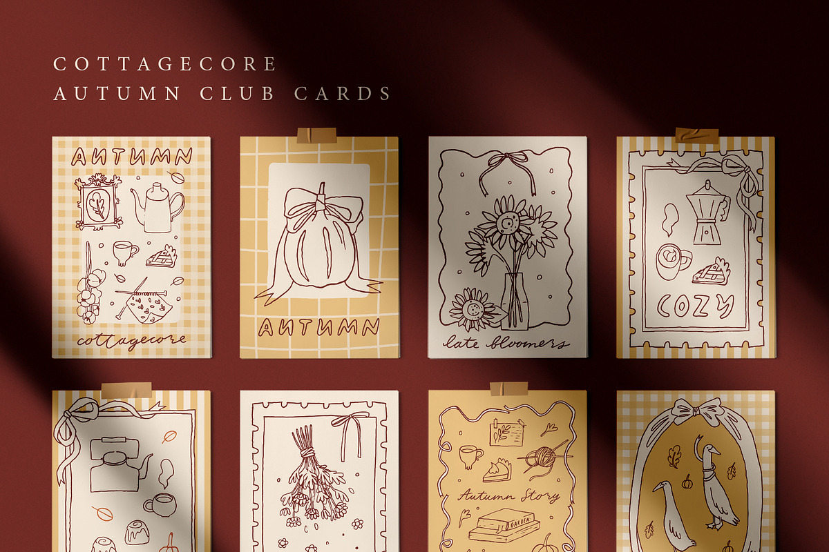 Cottagecore Autumn Club clipart set, a Seasonal Illustration by Cute Atelier (Photo 4 of 12)
