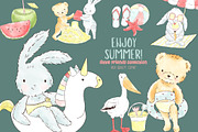Summer beach pool animals clipart, an Animal Illustration by Magic Story Studio (Thumbnail 4 of 4)