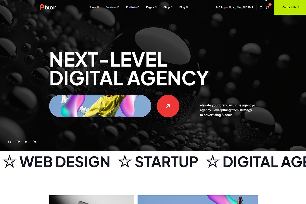 Pixor – Creative Digital Agency, a WordPress Template by NaimaAnjum (Photo 3 of 4)