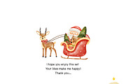 Christmas Watercolor Clipart, a Decorative Illustration by Natalya_Mona_Art (Thumbnail 7 of 7)
