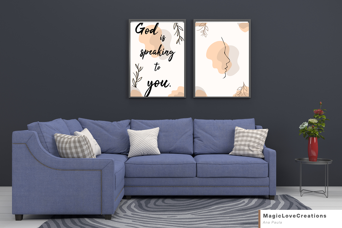 Positive Mind Printable Wall Art, a Poster Template by MagicLove Creations (Photo 2 of 7)
