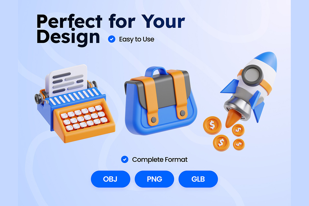 Business 3D Icons, an Object 3D Model by Rakata Studio (Photo 4 of 7)