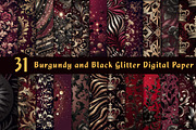 Burgundy and Black Glitter Digital, an Illustration by CreationArt (Thumbnail 1 of 5)