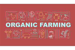 Organic Farming Word Concepts Banner