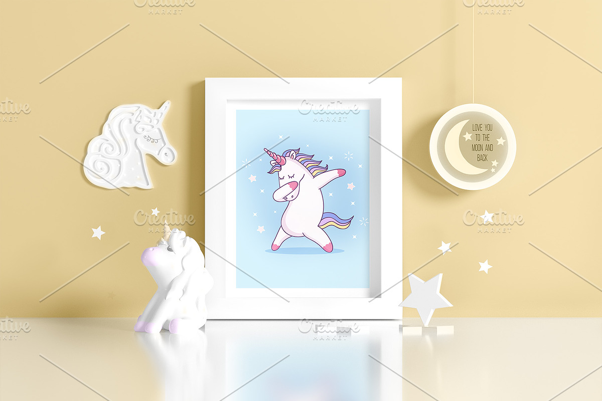 Kids Room Frame Mockups - Unicorn, a Product Mockup by Milan Mockup (Photo 6 of 6)