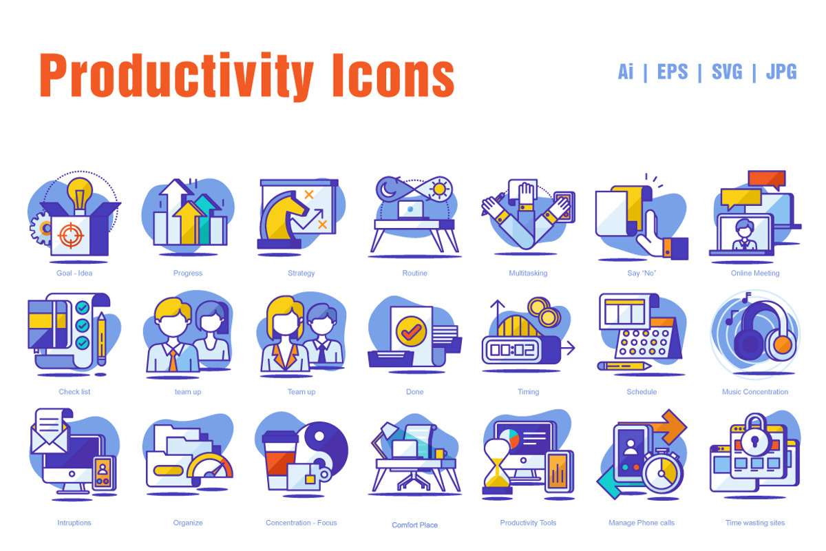 Productivity Icons, an Icon by Sooodesign