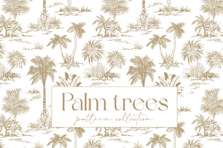 Palm Trees Pattern Collection, an Illustration by Jeanna Draw