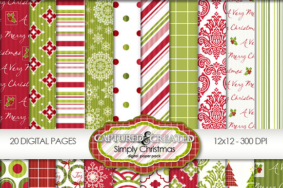 Simply Christmas: Mega Digital Paper preview 6